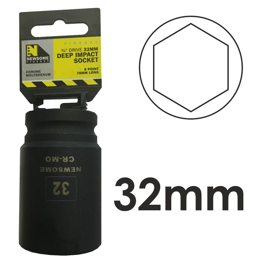 32mm 3/4in Drive Deep Impact Socket