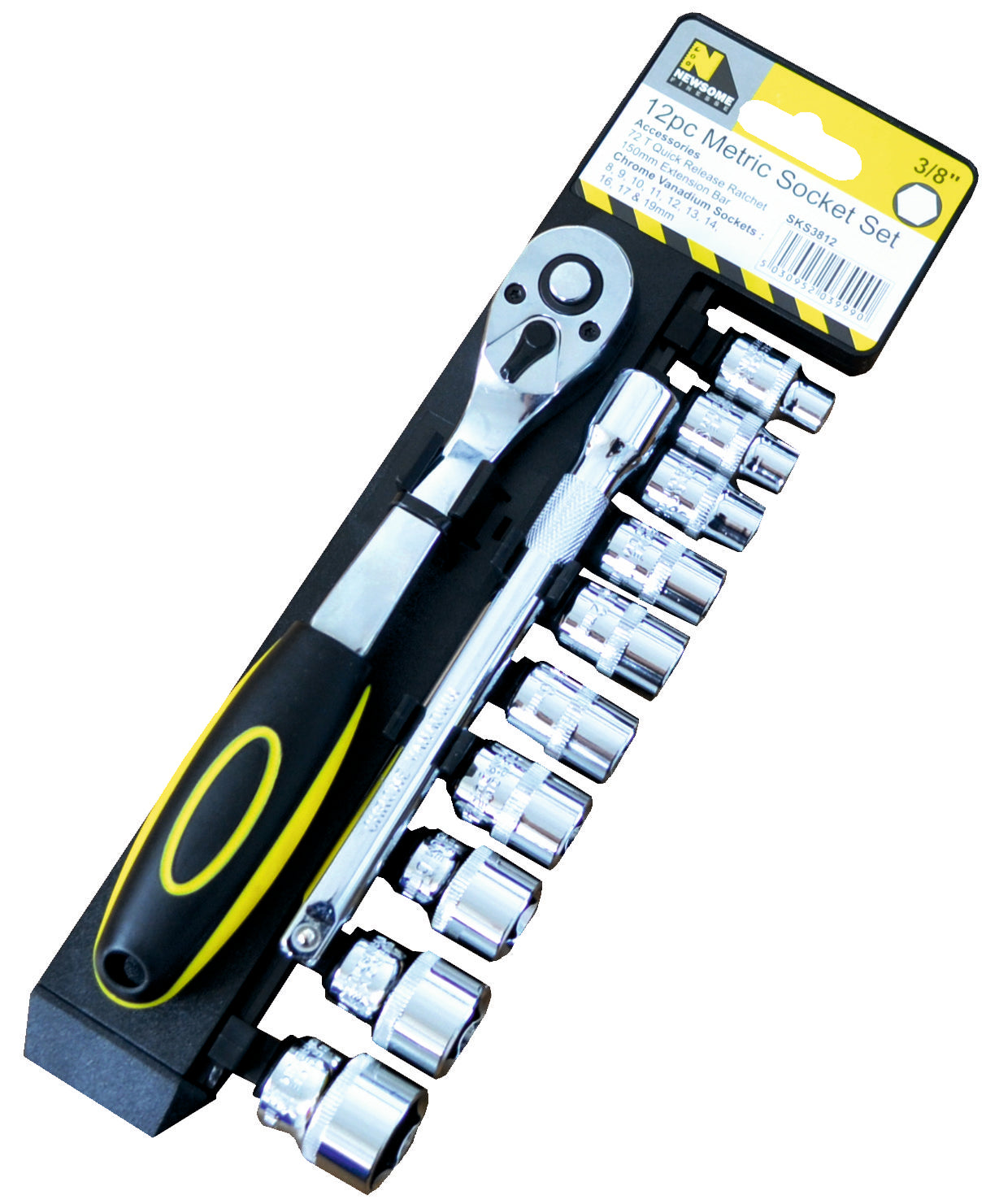 12pc 3/8in Metric Socket Set 8mm - 19mm