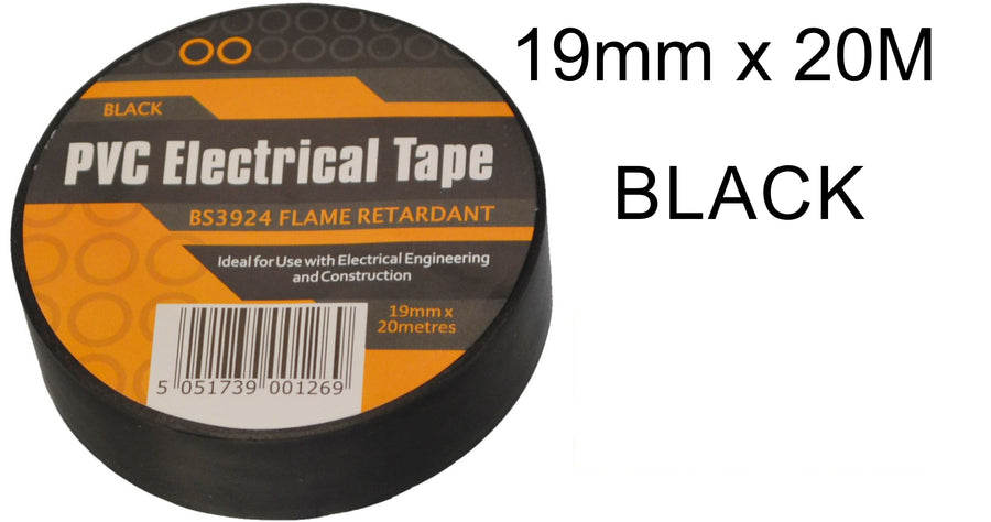 19mm x 20M Black PVC Electrical Tape