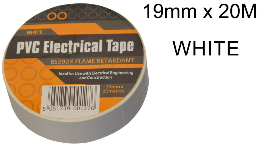 19mm x 20M White PVC Electrical Tape