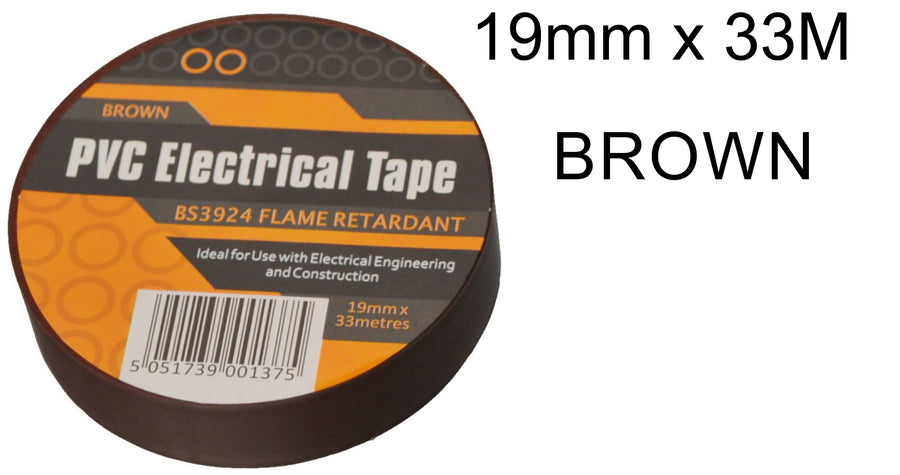19mm x 33M Brown PVC Electrical Tape