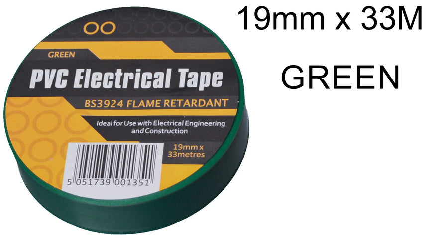 19mm x 33M Green PVC Electrical Tape