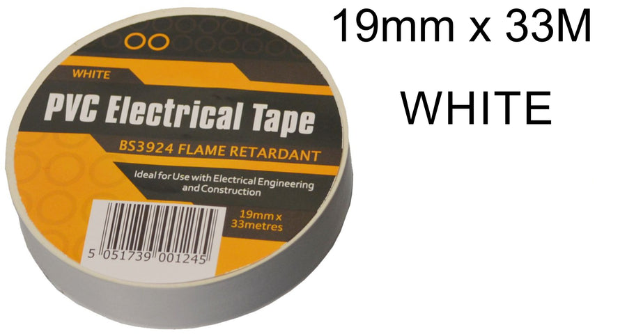 19mm x 33M White PVC Electrical Tape