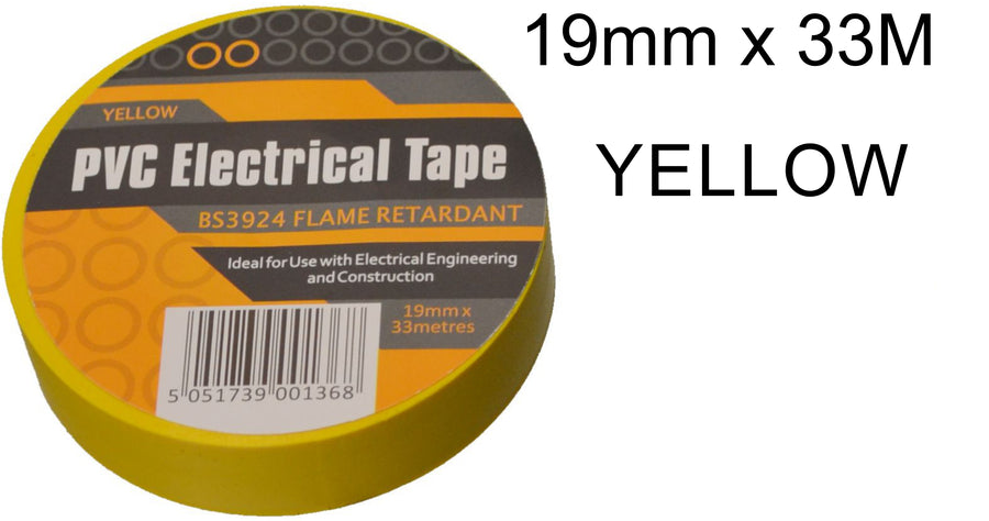19mm x 33M Yellow PVC Electrical Tape