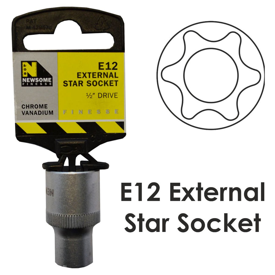 E12 1/2in Drive External Star Socket