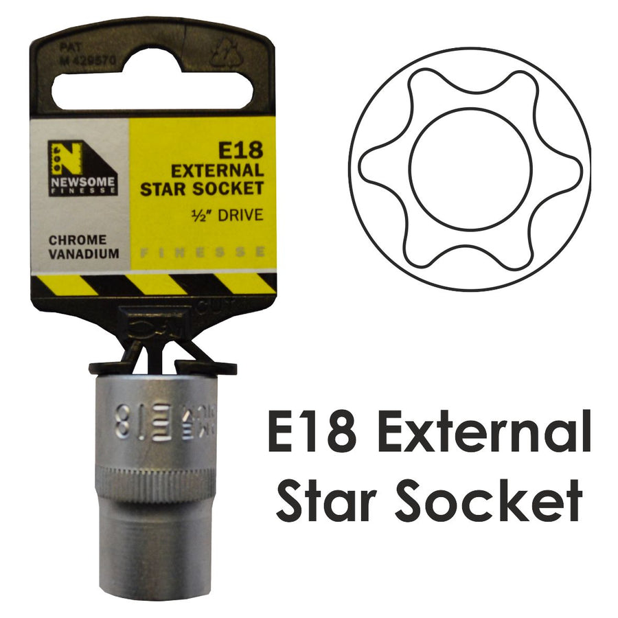 E18 1/2in Drive External Star Socket