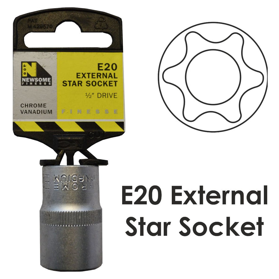 E20 1/2in Drive External Star Socket