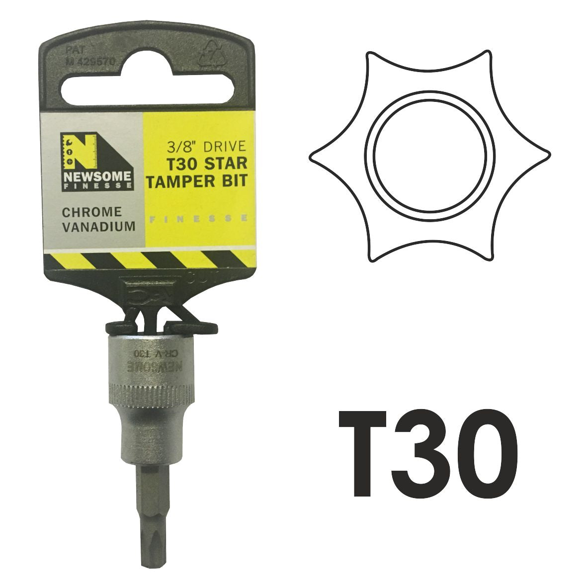 TX30 3/8in Drive Star Tamper Bit