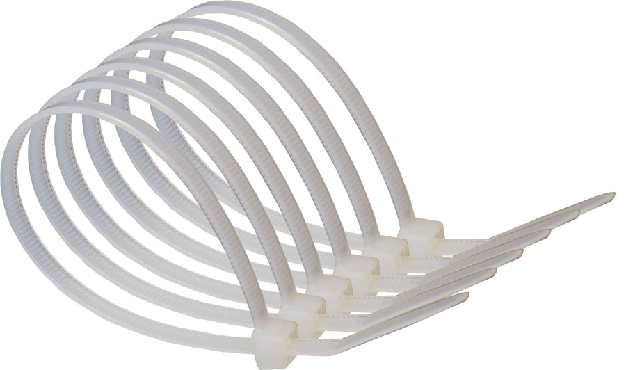 100mm x 2.5mm White Cable Ties x 50